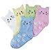 T.H.L.S Tandi Kids Girls Cotton Novelty Cats Crew No Seam Socks -Shoe Size 10-12 (5-7 years) - Multicoloured (5 Pair)