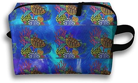 Sea Turtles In The Coral Oxford Travel Toiletries Bag Sturdy Organizer Cosmetic Handbag For Women Men Portable