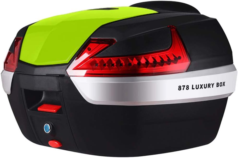 Global Universal thickened motorcycle electric car trunk, 42L waterproof cool multi-color motorcycle tail box, easy to assemble can put two helmets