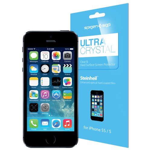 iPhone-5S-Screen-Protector-Spigen-Clear-Steinheil-Ultra-Crystal-2Pack-film-cover-shield-for-iPhone-5S--5C--5--