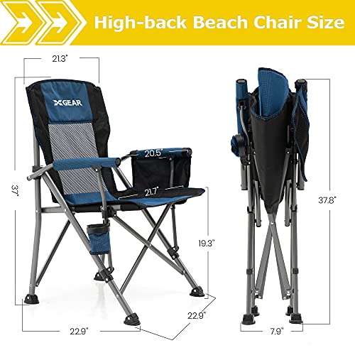 XGEAR Camping Chair Portable Camp Chair with Padded Hard Armrest