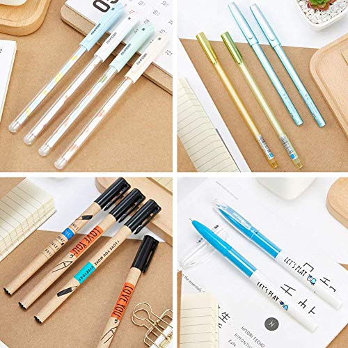 30 Pack Gel Ink Rollerball Pens Black + Blue Gel Pens Cute Pens for Girl Smooth Writing for Student Model Random (30 mix model)