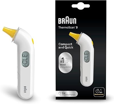 Braun ThermoScan 3 Ear Thermometer IRT3030 1-Second Reading Baby
