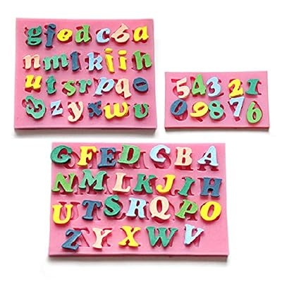 3Pcs Letters & Numbers Fondant Cake Molds Soap Chocolate Mould
