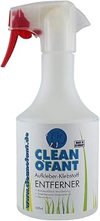 CLEANOFANT Aufkleber + Klebstoff-ENTFERNER 500 ml Spray - Entfernen von Klebstoffresten, Dichtstoffen, Silikonöl. Lösen von Aufkleber, Folie, Etikett. für Lack, Metall, Kunststoff, Glas