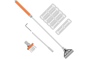 Pawfly 26 Inch Algae Scraper Cleaner Aquarium Cleaning Tool, Aquarium Fish Tank Brush with 5 Stainless Steel Blades, Aquarium