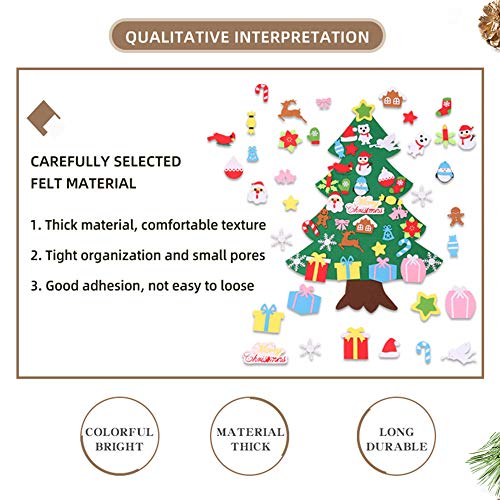 Marysay Felt Christmas Tree Set Ornaments Xmas Decorations Wall Hanging Kids Craft Kits Gifts Party Favors Supplies