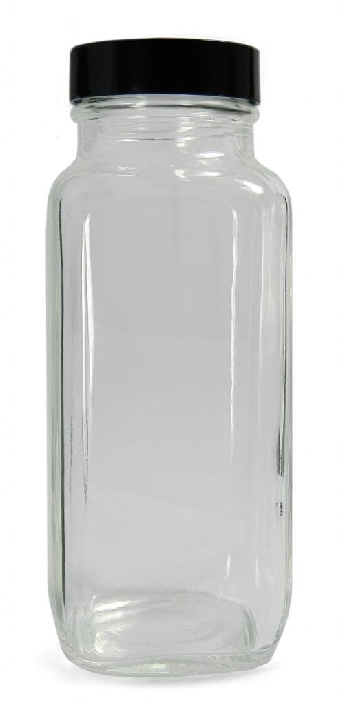 Qorpak GLC-01354 Clear Glass French Square Bottle