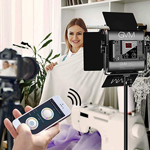 GVM-560-LED-Video-Light-Dimmable-Bi-Color-2-Packs-Photography-Lighting-with-APP-Intelligent-Control-System-Lighting-for-YouTube-Studio-Outdoor-Video-Lighting-Kit-2300K-6800K-CRI-97