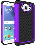 J5 Case, LK [Drop Protection] [Shock Absorption] Hybrid Dual Layer Armor Defender Protective Case Cover for Samsung Galaxy J5 2015 (Purple)