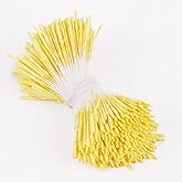 Sorrento Crafts 400PCS Yellow Long Flower Stamen Double Heads 1mm Artificial Stamens for DIY Scrapbooking Pistil Cake Craft Wedding Home Decoration