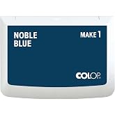 COLOP Make 1 Ink Stamp Pad, Non-Toxic, 3.5" x 1.94", Noble Blue | Premium Water-Based &amp; Acid-Free Non-Toxic Ink For Rubber Stamps, Craft Ink Pad For Card Making, Crafts, &amp; Scrapbooking