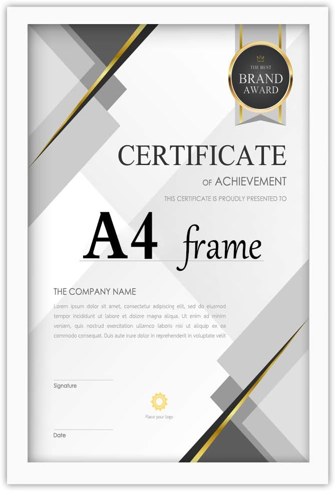 SILD White A4 Frames Plexiglass Window Photo/Picture Frames, Poster