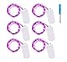 OFUN 6pcs Micro Starry LED String Lights, 6.6ft 20 LED Fairy Lights Battery Operated, Copper Wire Lights for Bottle DIY Wedding Party Decoration, Mason Jar Lights, Moon Lights Battery Operated, Purple