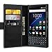 TETDED Premium Leather Case for BlackBerry KEY2 LE, Gerzat, Book Type (Nappa Black)