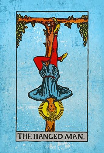 Tarot Print The Hanged Man Retro Illustration Art Rider Print Vintage Giclee on Cotton Canvas or Paper Canvas Poster Wall Decor