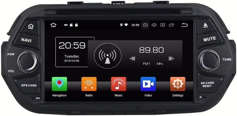Glyqxa 4GB RAM Octa Core 1 din 7" Android 8.0 Car DVD Player for Fiat EGEA 2016 with Radio GPS 4G WiFi USB DVR Mirror-Link