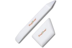 CrafTreat Teflon Bone Folder and Scoring Tool Set - Large & Ergo Square - Paper Scorer for Paper Crafting, Origami, Bookbinding - Leather Burnishing Tool - Smooth, Non Stick, Ergonomic Craft Tool