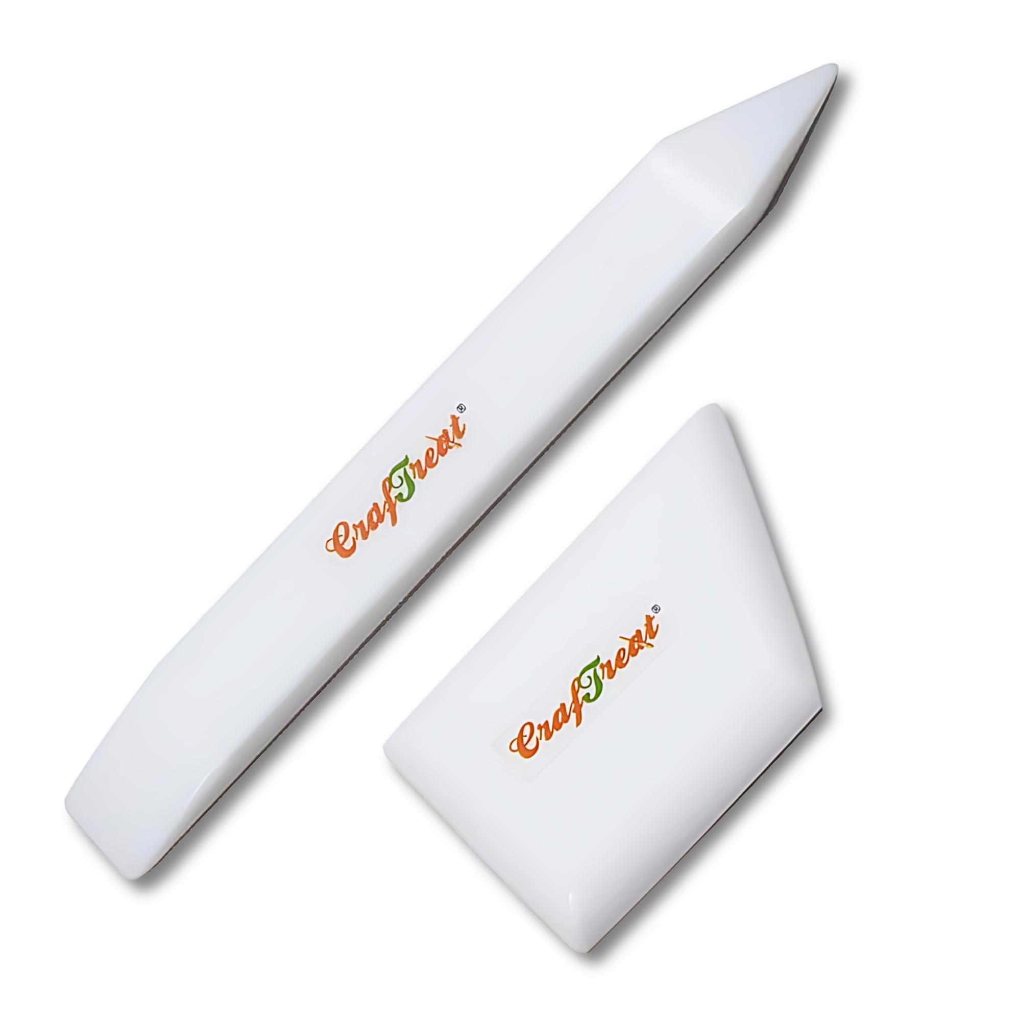 CrafTreat Teflon Bone Folders for Card Making - Large and Ergo Square Bone Folder Set - Teflon Bone Folder Tool for Scoring Creasing Bookbinding Origami and Paper Crafts - Bone Folder for Crafts