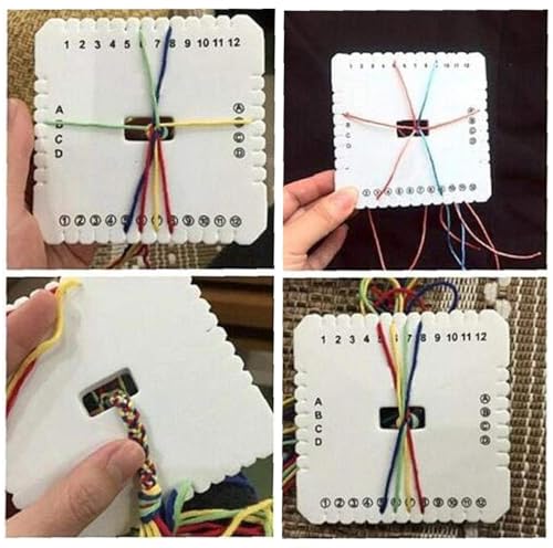 Wxinsheng Knitting Disc, 2 Pieces Braided Plate for Handmade Fabric, Braided Cord, Jewelry with Beads and DIY Projects (Round + Square)