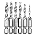 6pcs SAE Drill Tap Combination Bit Set Deburr Countersink Hex Bit HSS 1/4 Shank