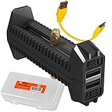 Nitecore F2 Flex Portable Dual-Port Power Bank USB Battery Charger & LumenTac Battery Organizer