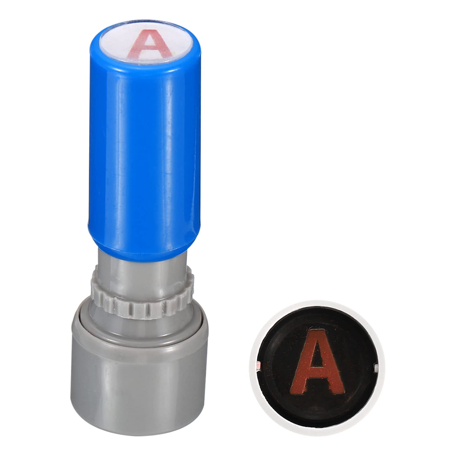 PATIKIL Letter Stamps Self Inking, Character A 7mm Alphabet Teacher Stamp Initial Stamp Mini Ink Stamp for Class Notebook Scrapbooking DIY Craft, Blue Shell