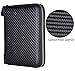 YUHAN PRETTY Credit Card Holder Wallet Large Leather Passport Case 42 Card Slots (Carbon Fiber Leather - Black)