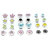 Color Crystal Magnetic Clip On Stud Earrings Fashion Jewelry for Kids Teen Girls Womens
