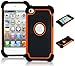 Bastex Heavy Duty Rugged Hybrid Case for Touch 4, 4th Generation iPod Touch - Black Silicone/Orange & Black Hard Shell