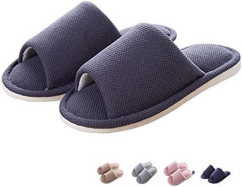 Share Maison Janpanese Style Unisex Men's Women's Memory Foam Open Toe Flax Linen Indoor Slippers Non-Slip Winter Shoes