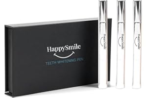 HappySmile Premium Teeth Whitening Pen Set of 3 - Achieve a Brighter Smile, Easier Than Teeth Whitening Strips or Crest Whitening Strips - Professional Results, Gentle on Sensitive Teeth