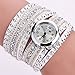 Hot Sale! AMA(TM) Women Fashion Rhinestones Bracelet Watches Casual Wrap Around Wristwatch Gifts (White)