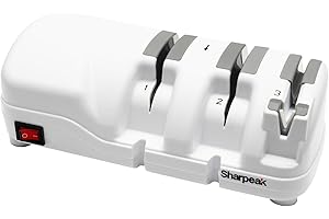 Sharpeak 198H-SPK Professional Electric Knife Sharpener with Versatile 3 Stages, Monocrystalline Diamond Wheels, Overheat Pro