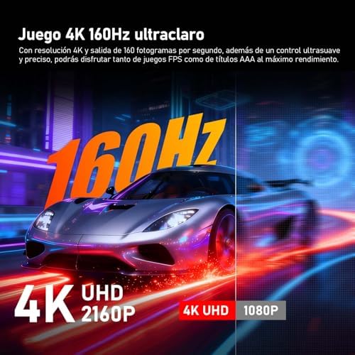 Monitor de computador curvo de 32 polegadas 4K Ultra HD 1500R, ecrã de gaming 160Hz, 1ms, AdaptiveSync, 128% sRGB, colunas integradas, HDMI 2.1, DisplayPort, suporte de parede compatível - preto