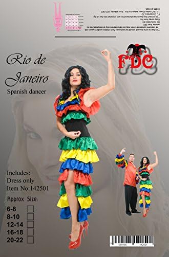 Ladies Fancy Dress Spanish Dancer Flamenco Dancer Rumba Girl Rio De Janeiro Costume Size 20-22