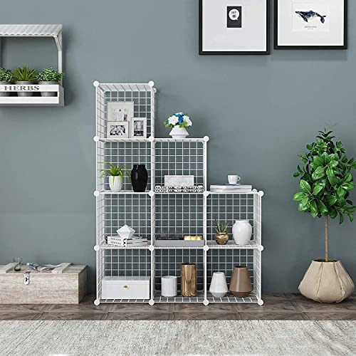 C&AHOME Wire Cube Storage, 9Cube Organizer Metal, Wire C Grids Storage