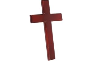 Alipis Holding a Prayer Cross Decor Halloween Cosplay Cross Religious Craft Party Brown Wood