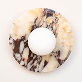 Alabaster Wall Sconces, 7.8 Inch Nordic Style Natural Stone Wall Lamp Round Marble Sconces Wall Lighting with Globe Glass Sha