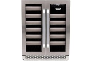 Whynter BWR-401DS 40 Bottle Stainless Steel Dual Zone Built Wine Refrigerators-Elite Series with Seamless Doors