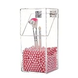 Makeup Brush Holder for Cosmetic Organizer - Storage for Your Large, Small, Wide and Narrow Brushes and Cosmetics, Including Beautiful Pink Pearl