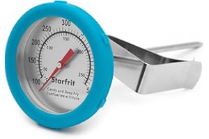 Starfrit Candy and Deep Fry Thermometer - Silicone Ring - Side Clip - °F / °C Reading