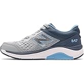 New Balance Women's 847 V4 Walking Shoe, Light Aluminum/Vintage Indigo/Team Carolina, 6.5 M US