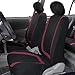 FH Group Car Seat Covers Unique Flat Cloth Full Set Automotive Seat Covers Front Set and Rear Solid Bench Burgundy Black Seat Covers w. Gift Universal Fit Interior Accessories for Cars Trucks and SUVs