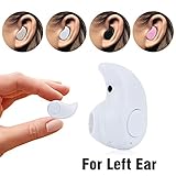 [Left Ear Version] Mini Bluetooth Wireless Invisible Headphone, Smallest PChero Wireless Earphones Earbuds Headphones headset with Mic For iPhone, iPad, Samsung, Most Bluetooth Smartphones - [White]