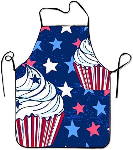 FnLiu Personalized Cupcake Aprons Printed Apron for Waiteress Gardening Chef