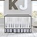 Crib Skirt Grey Dust Ruffle Baby Bed Skirt with Tassel Trim Nursery Crib Bedding Skirt for Baby Boys and Girls,15