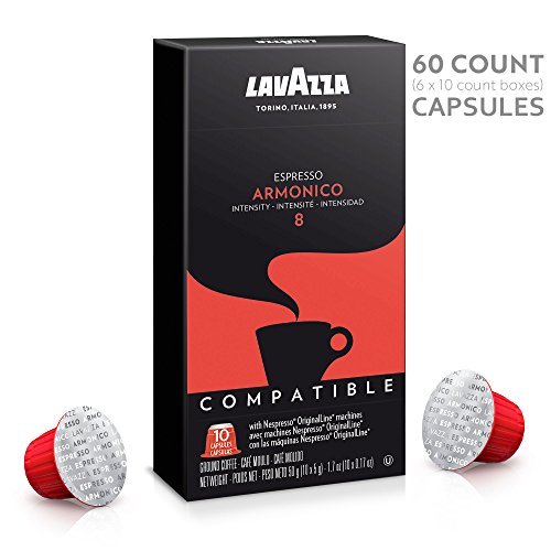 Lavazza Nespresso Compatible Capsules, Armonico Espresso Dark Roast Coffee (Pack of 60)