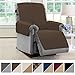 MIGHTY MONKEY Premium Reversible Recliner Protector, Seat Width to 28 Inch, Furniture Slipcover, 2 Inch Strap, Reclining Chair Slip Cover Throw for Pets, Dogs, Recliner, Chocolate Taupe