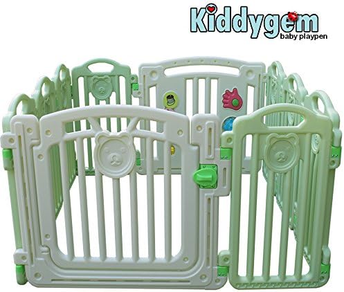 Kiddygem CUDDLE ME Extra Tall baby playpen (10 panels) - Green playard (15.5 sq.ft)